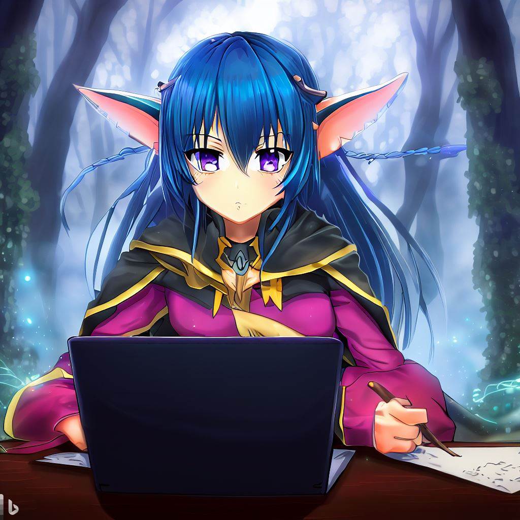 kawaii elven mage be writing